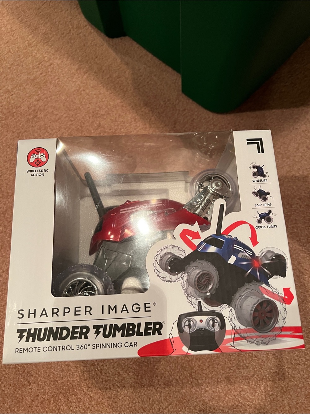 Sharper Image Red Thunder Tumbler RC Spinning Car